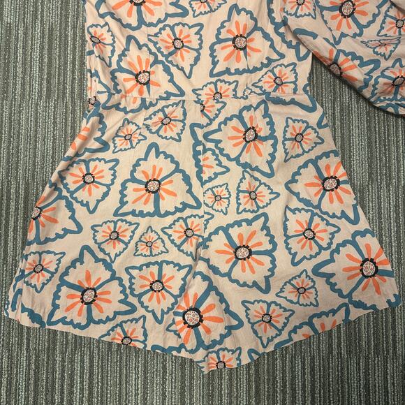 Atelier 1756 x Anthropologie Pastel Pink Nadia Ruffle Floral One-Sleeve Romper - Picture 4 of 11